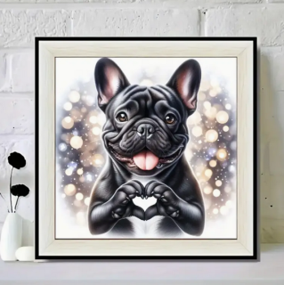 Preview: Diamond Painting Französische Bulldoge